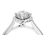 White gold Marquise Cut Halo Round Diamond Solitaire Engagement Ring with Pave Band and Four-Prong Setting_11
