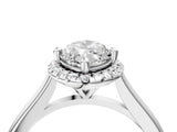 White gold Marquise Cut Halo Round Diamond Solitaire Engagement Ring with Pave Band and Four-Prong Setting_30