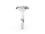 White gold Marquise Cut Halo Solitaire Engagement Ring with Square Band and Four-Prong Setting_92
