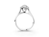 White gold Marquise Cut Halo Solitaire Engagement Ring with Square Band and Four-Prong Setting_93