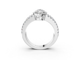 White gold Marquise Cut Halo Split Shank Diamond Ring with Four-Prong Setting_79