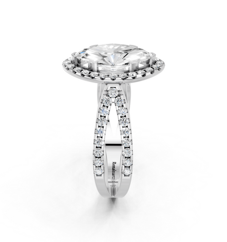 White gold Marquise Cut Halo Split Shank Pave Set Ring_27