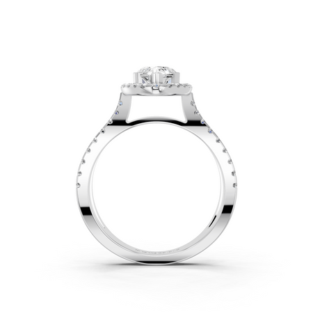 White gold Marquise Cut Halo Split Shank Pave Set Ring_28