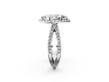 White gold Marquise Cut Halo Split Shank Pave Set Ring_70