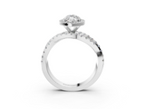 White gold Marquise Cut Halo Split Shank Prong Setting Ring_116