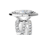 White gold Marquise Cut Halo Split Shank Prong Setting Ring_118