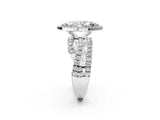 White gold Marquise Cut Halo Split Shank Prong Setting Ring_14