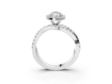 White gold Marquise Cut Halo Split Shank Prong Setting Ring_15