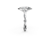 White gold Marquise Cut Halo Twisted Band Four-Prong Ring_48