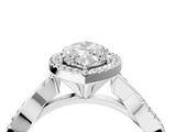White gold Marquise Cut Halo Twisted Band Four-Prong Ring_50