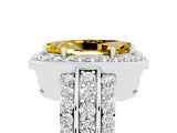 White gold Marquise Cut Halo Yellow Sapphire Ring with Round  Split Shank and Prong Setting_41