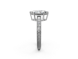 White gold Marquise Cut Milgrain Channel Set Engagement Ring with Solitaire Prong Setting_81