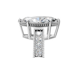 White gold Marquise Cut Milgrain Channel Set Engagement Ring with Solitaire Prong Setting_84