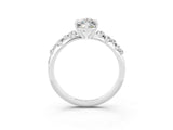White gold Marquise Cut Moissanite Cluster Side Stone Solitaire Ring with Prong Setting_27