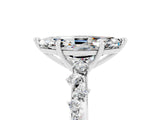 White gold Marquise Cut Moissanite Cluster Side Stone Solitaire Ring with Prong Setting_29