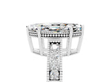 White gold Marquise Cut Moissanite Engagement Ring with Milgrain Channel Set Band and Prong Setting_5