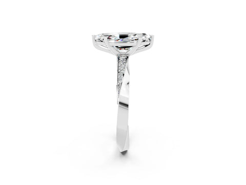 White gold Marquise Cut Moissanite Engagement Ring with Side Stone Accents and Four-Prong Setting_29