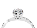 White gold Marquise Cut Moissanite Engagement Ring with Side Stone Accents and Four-Prong Setting_31