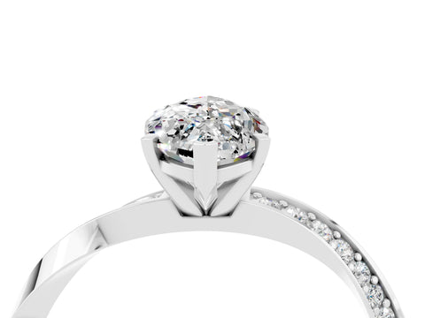 White gold Marquise Cut Moissanite Engagement Ring with Side Stone Accents and Four-Prong Setting_31