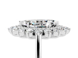 White gold Marquise Cut Moissanite Floral Double Halo Engagement Ring with Prong Setting_101