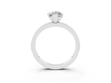 White gold Marquise Cut Moissanite Milgrain Pavé Engagement Ring with Four-Prong Setting_3