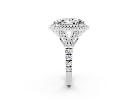 White gold Marquise Cut Moissanite Pavé Split Shank Double Halo Engagement Ring_14