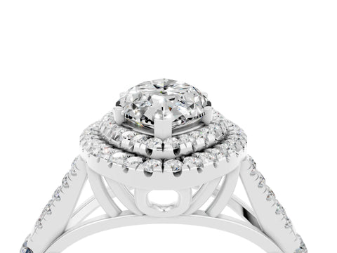 White gold Marquise Cut Moissanite Pavé Split Shank Double Halo Engagement Ring_16