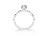 White gold Marquise Cut Moissanite Pave Band Solitaire Ring with Four-Prong Setting_27