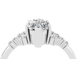 White gold Marquise Cut Moissanite Ring with Side Stones and Four-Prong Setting_59