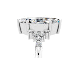 White gold Marquise Cut Moissanite Ring with Side Stones and Four-Prong Setting_60