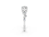 White gold Marquise Cut Moissanite Scattered Round Accent Ring with Prong Setting_26