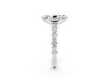 White gold Marquise Cut Moissanite Side Stone Solitaire Ring with Round  and Four-Prong Setting_50