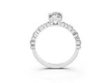 White gold Marquise Cut Moissanite Side Stone Solitaire Ring with Round  and Four-Prong Setting_51