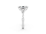 White gold Marquise Cut Moissanite Solitaire Celtic Knot Ring with Four-Prong Setting_14