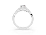 White gold Marquise Cut Moissanite Solitaire Celtic Knot Ring with Four-Prong Setting_15