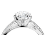 White gold Marquise Cut Moissanite   Solitaire Diamond Ring with Milgrain Pavé Band and Four-Prong Setting_38