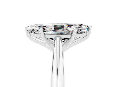 White gold Marquise Cut Moissanite Solitaire Engagement Ring with Cathedral Setting and Four-Prong Mount_17