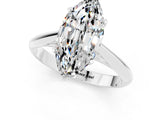 White gold Marquise Cut Moissanite Solitaire Engagement Ring with Cathedral Setting and Four-Prong Mount_31