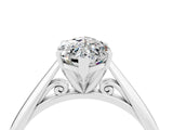 White gold Marquise Cut Moissanite Solitaire Engagement Ring with Cathedral Setting and Four-Prong Mount_34