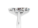 White gold Marquise Cut Moissanite Solitaire Engagement Ring with Cathedral Setting and Four-Prong Mount_35