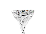 White gold Marquise Cut Moissanite Solitaire Engagement Ring with Celtic Knot Band and Four-Prong Setting_5