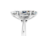 White gold Marquise Cut Moissanite Solitaire Engagement Ring with Classic Band and Four-Prong Setting_41
