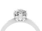White gold Marquise Cut Moissanite Solitaire Engagement Ring with Classic Band and Four-Prong Setting_58