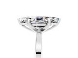 White gold Marquise Cut Moissanite Solitaire Engagement Ring with Classic Band and Four-Prong Setting_59