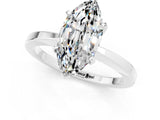 White gold Marquise Cut Moissanite Solitaire Engagement Ring with Classic Band and Four-Prong Setting_60