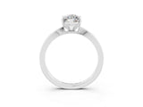 White gold Marquise Cut Moissanite Solitaire Engagement Ring with Classic Band and Four-Prong Setting_62