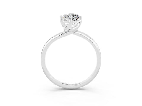 White gold Marquise Cut Moissanite Solitaire Engagement Ring with Four-Prong Setting and Classic Band_15