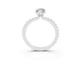 White gold Marquise Cut Moissanite Solitaire Engagement Ring with Pavé Band and Four-Prong Setting_3