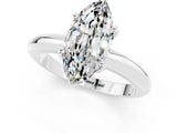 White gold Marquise Cut Moissanite Solitaire Engagement Ring with Round Band and Four-Prong Setting_19