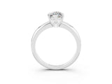 White gold Marquise Cut Moissanite Solitaire Engagement Ring with Round Band and Four-Prong Setting_21